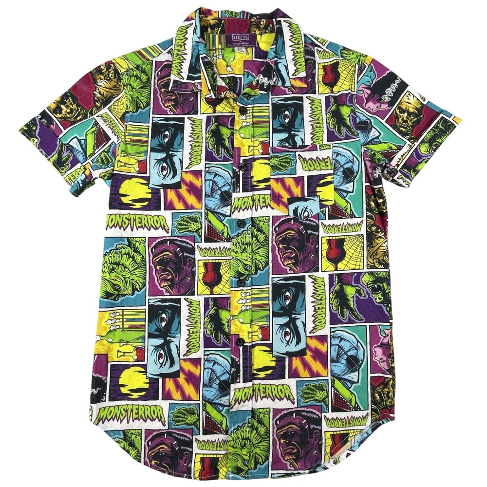 Unique Vintage x Universal Studios Monsters Button Up Unisex Small Comic Shirt